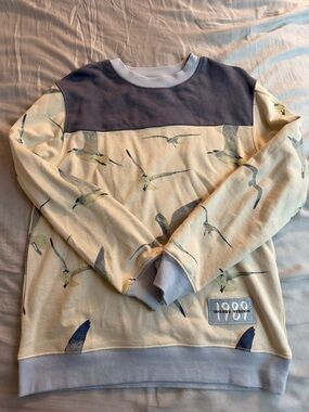 Taylor Swift 1989 TV Cream and Navy Seagull Crewneck Sweatshirt